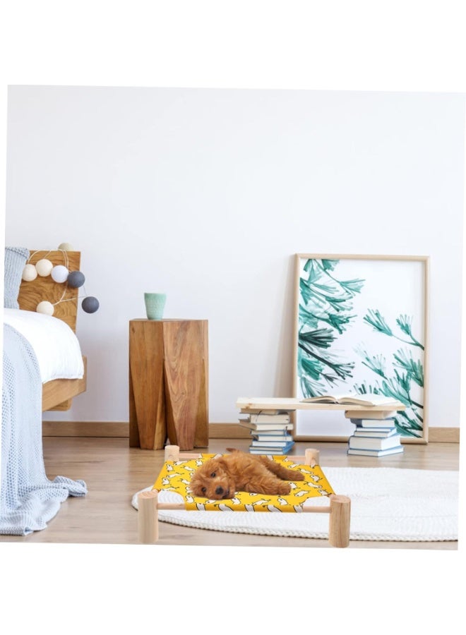 سرير خشبي للحيوانات الأليفة بقياس 65*53*13 سم - مناسب لجميع الفصول | قابل للتنفس وقابل للإزالة | مثالي لراحة القطط والكلاب تحت 35 رطلاً - Image 4