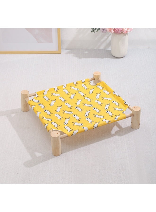 سرير خشبي للحيوانات الأليفة بقياس 65*53*13 سم - مناسب لجميع الفصول | قابل للتنفس وقابل للإزالة | مثالي لراحة القطط والكلاب تحت 35 رطلاً - Image 2