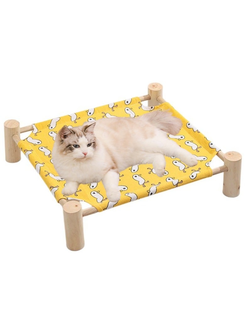 سرير خشبي للحيوانات الأليفة بقياس 65*53*13 سم - مناسب لجميع الفصول | قابل للتنفس وقابل للإزالة | مثالي لراحة القطط والكلاب تحت 35 رطلاً - Image 5