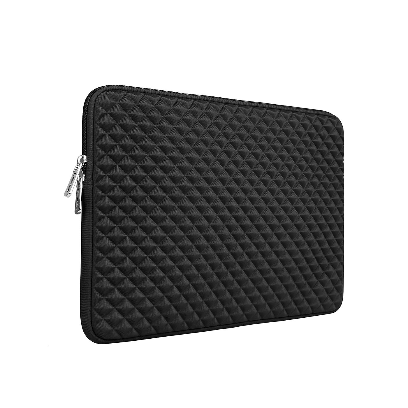 RAINYEAR 14 Inch Laptop Sleeve Diamond Foam Shock Resistant Neoprene Padded Case Fluffy Lining Zipper Cover Bag Compatible with 14" Notebook Computer Chromebook Tablet Ultrabook(Black)