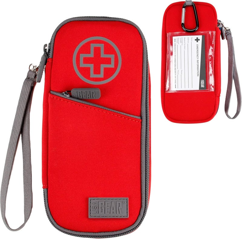 USA Gear Epipen Case Medical Bag Medication Organizer Travel Bag Insulated with Emergency Card and Wrist Strap Compatible with Epipens Insulin Needles Inhaler Ice Packs Syringes and More - Image 1