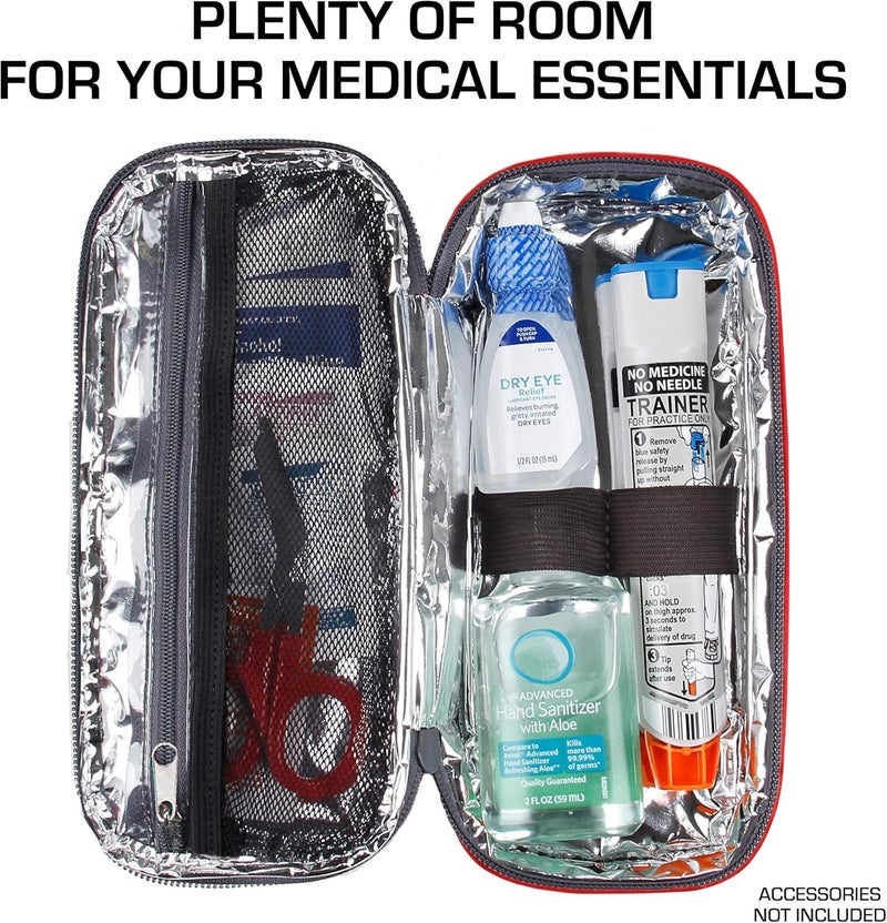 USA Gear Epipen Case Medical Bag Medication Organizer Travel Bag Insulated with Emergency Card and Wrist Strap Compatible with Epipens Insulin Needles Inhaler Ice Packs Syringes and More - Image 2