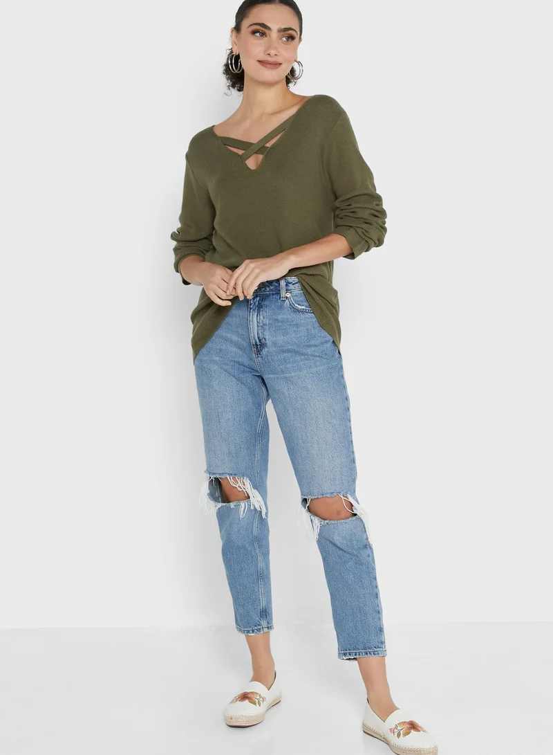 Ginger Criss Cross Front Detail Sweater