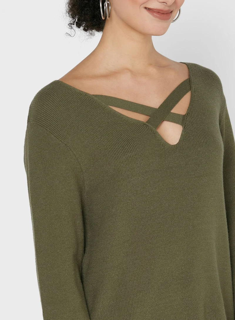 Ginger Criss Cross Front Detail Sweater
