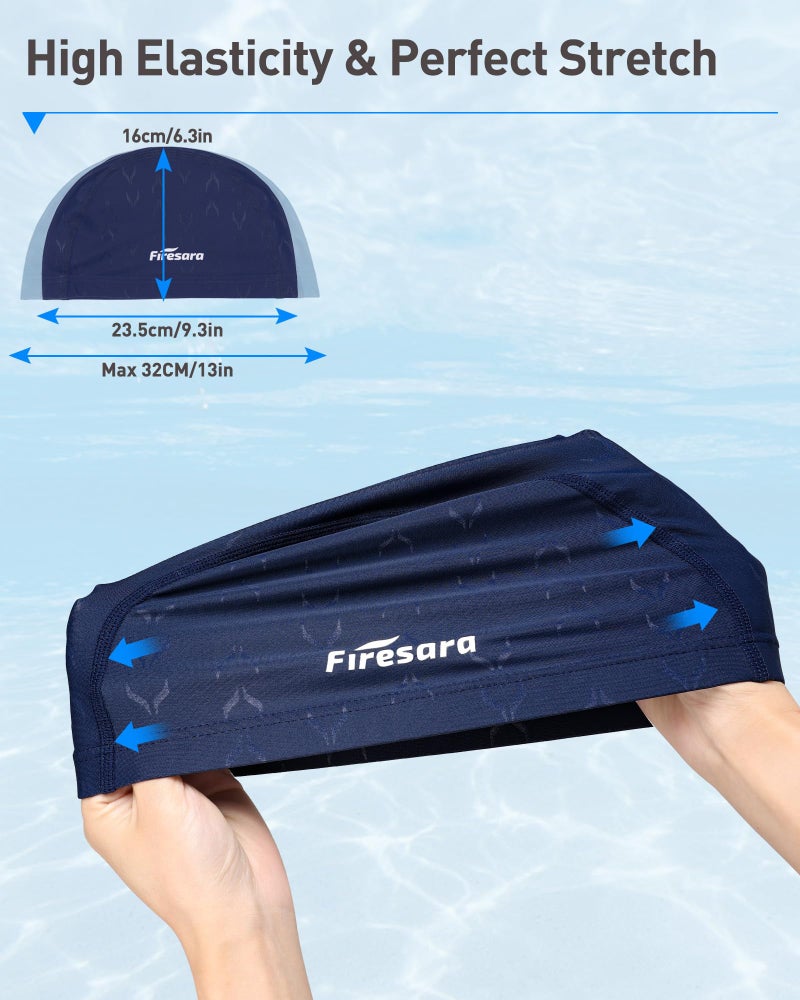 Firesara Fishtail Fabric Swim Cap for Men Women, Breathable High Elasticity Swimming Cap Quick Dry Hair Protection Soft for Long Hair Short Hair, Kids Boys and Girls - Image 3