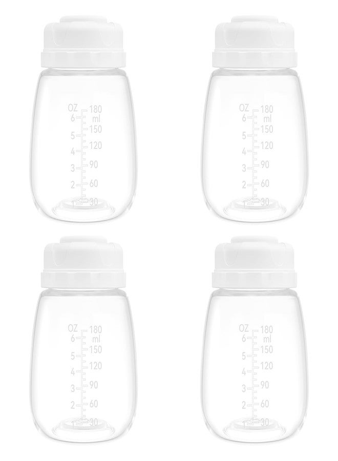 Gotocut Breast Milk Collection and Storage Bottles, 6oz/180ml, Compatible with Spectra S1 S2 9 Plus, Motif Luna, and Most Wide-Mouth Flanges, Work with Spectra Bottles for Pumping, 4 Pack - Image 1
