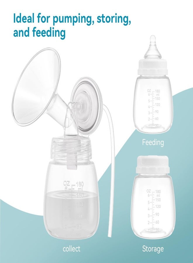 Gotocut Breast Milk Collection and Storage Bottles, 6oz/180ml, Compatible with Spectra S1 S2 9 Plus, Motif Luna, and Most Wide-Mouth Flanges, Work with Spectra Bottles for Pumping, 4 Pack - Image 3