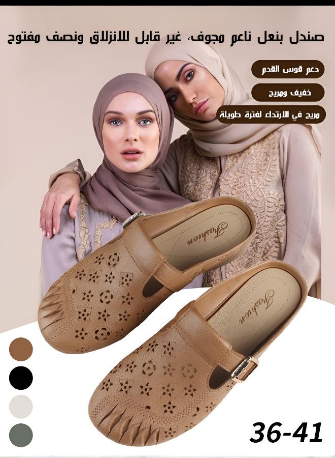 Slip-On Hollowed Non-Slip Soft Sole Mules for Women - Image 2