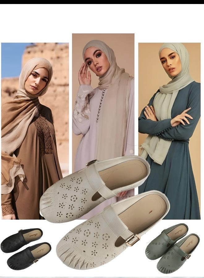 Slip-On Hollowed Non-Slip Soft Sole Mules for Women - Image 3