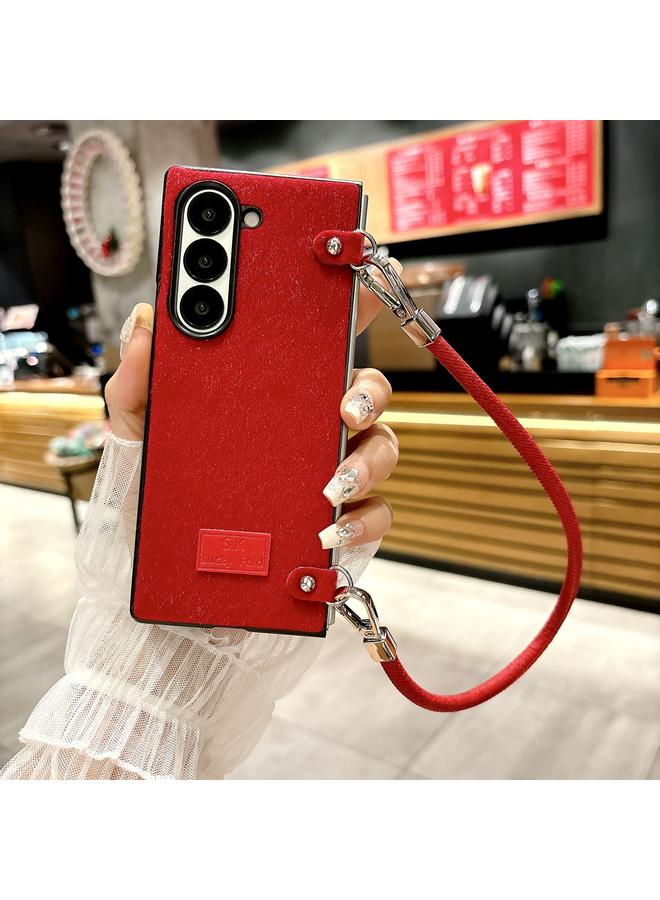 erorex Case For Samsung Galaxy Z Fold Special Comfortable Short Plush Full Coverage Phone Case with Wrist Strap  - Image 2
