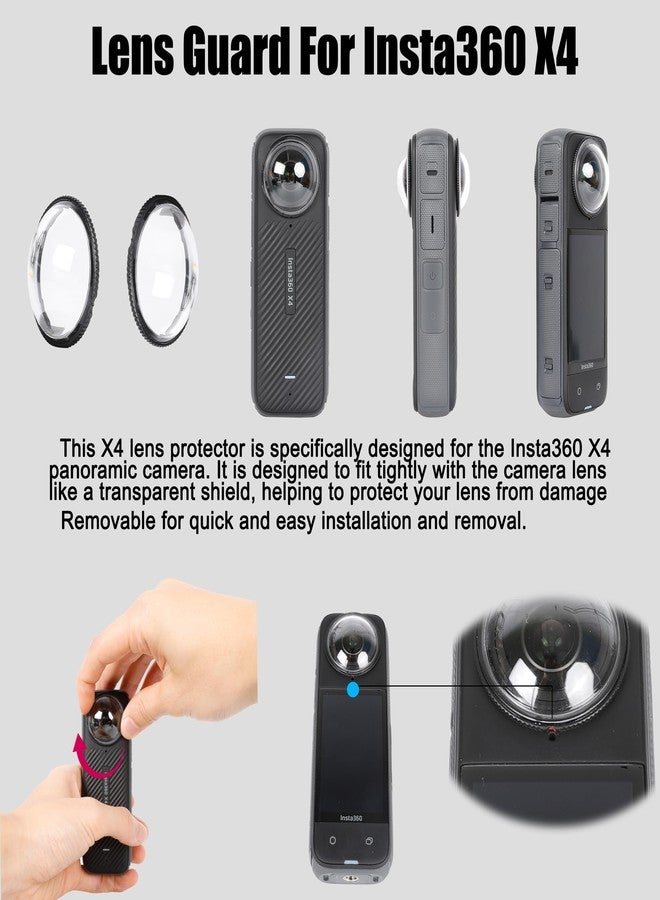 PellKing Camera Protective Accessories Kit for Insta360 X4, Insta 360 X4 Bundle Include Lens Guard/Silicone Protective Cover/Screen Protectors/Camera Case - Image 2
