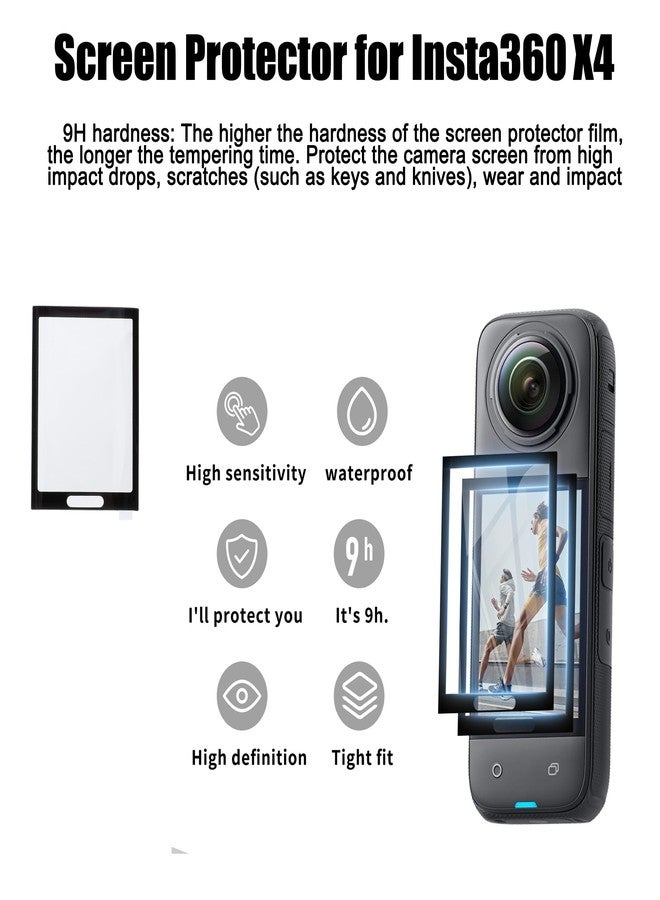 PellKing Camera Protective Accessories Kit for Insta360 X4, Insta 360 X4 Bundle Include Lens Guard/Silicone Protective Cover/Screen Protectors/Camera Case - Image 5