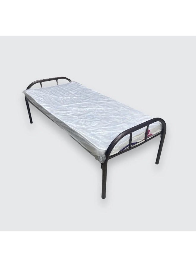 سرير نفر هيكل حديد مع الفرش مقاس 90 × 190 × 80 سم MS_BED_MTL_0023 أسود