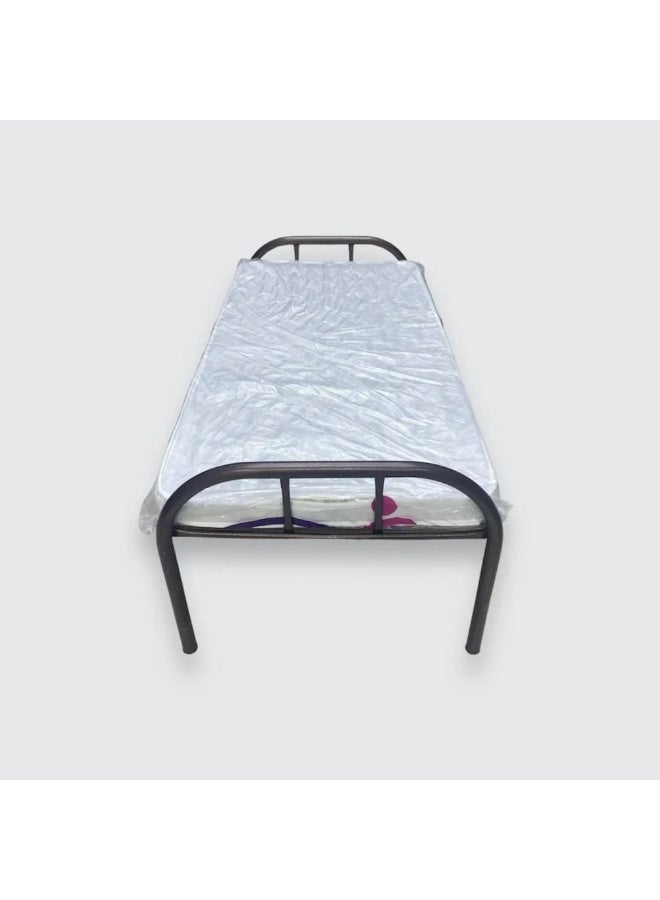 سرير نفر هيكل حديد مع الفرش مقاس 90 × 190 × 80 سم MS_BED_MTL_0023 أسود