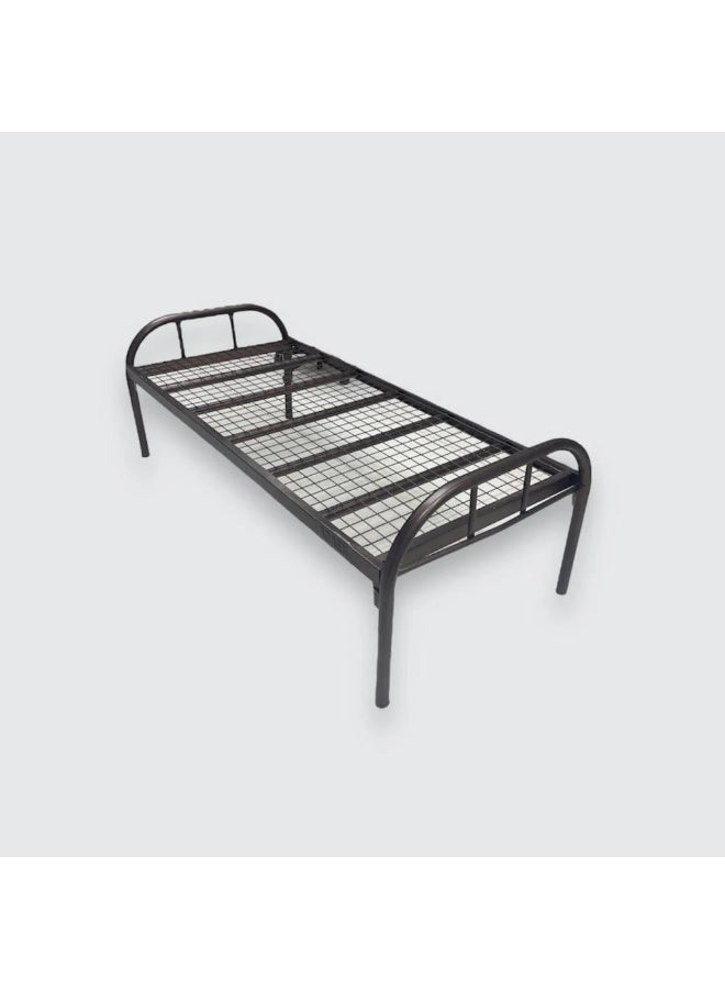 سرير نفر هيكل حديد مع الفرش مقاس 90 × 190 × 80 سم MS_BED_MTL_0023 أسود