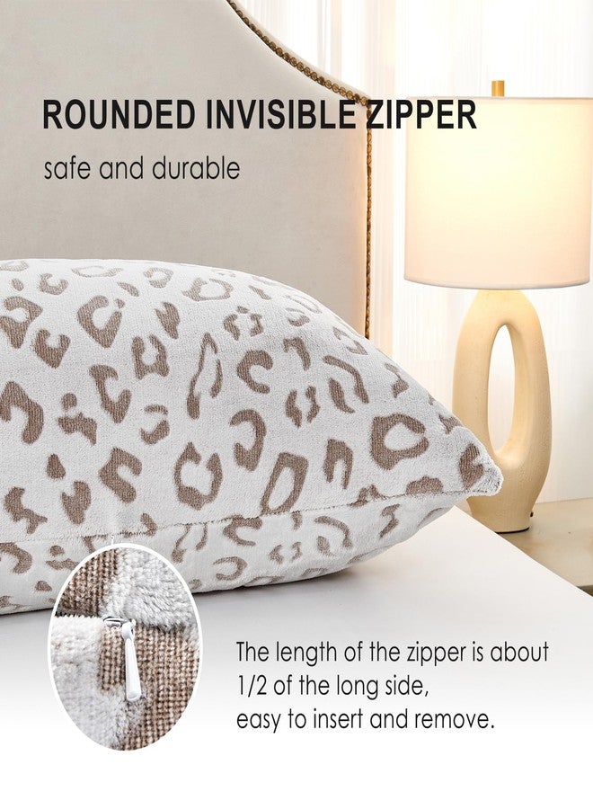 SOCHOW Body Pillow Cover 21x54 Inches, Super Soft and Cozy Leopard Print Fleece Long Body Pillowcase with Zipper Closure,1 Pack, Brown - Image 3