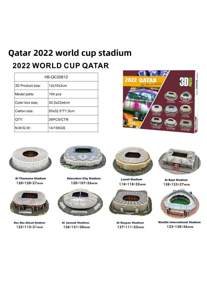 Football Stadium Model Messi Nou Camp Real Madrid 3d Puzzle Toy Building Stadium World Cup-Color:Qatar World Cup 2022 - Image 1