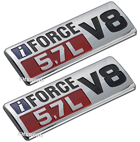 EmbRoom 2pcs IFORCE 5.7L V8 Badge Side Emblem, 3D Door Badge NamePlate Decals Stickers Replacement for IFORCE (Chrome Red) - Image 5
