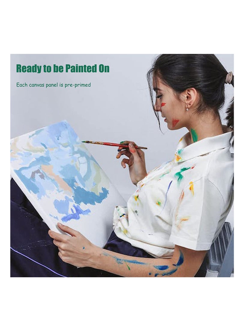 SOLARAE Canvases for Painting Cotton Painting Canvas Panels Canvas Boards for Painting Drawing Art Supplies for Oil Paint Acrylic Paint Gouache Watercolors Hobby Painters, StudentsKids 8 Pack - Image 4