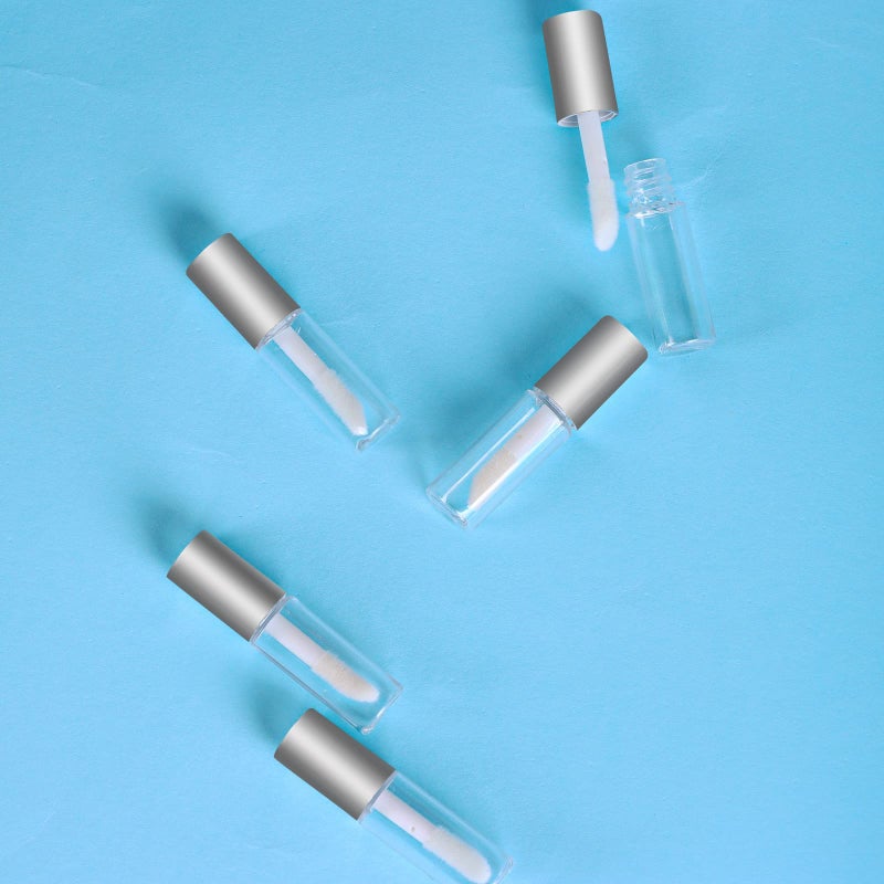 Mydio 50 Pack 1.2ML Clear Mini Lip Gloss Tube Empty Lip Balm Containers With Silver Lid for Lipstick (Silver) - Image 4