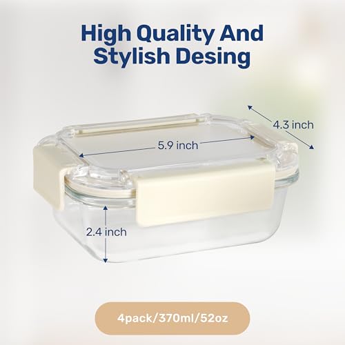 YSSOA Food Meal Prep Containers with Exclusive Glass Lids, Glass Storage Containers with Lids, BPA-Free, Glass Lunch Boxes for Lunch, Pantry Organizers and Storage, Freezer to Oven Safe, Leak Proof - Image 2
