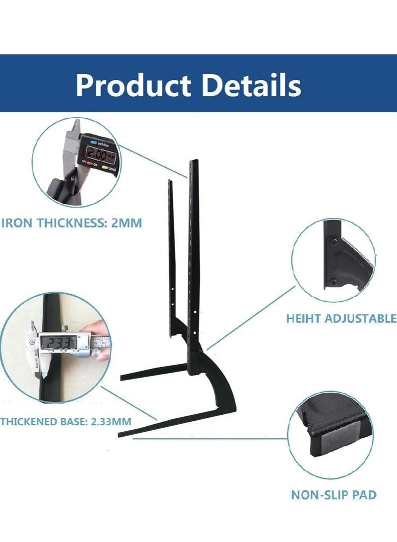 ELTRAZONE Universal Table Top Tv Stand For Most 36 40 42 47 50 55 60 65 Inch Plasma Lcd Led Flat Or Curved Screen Tvs With Height Adjustment,Vesa Patterns Up To 800Mm X 500Mm,88 Lbs - Image 5