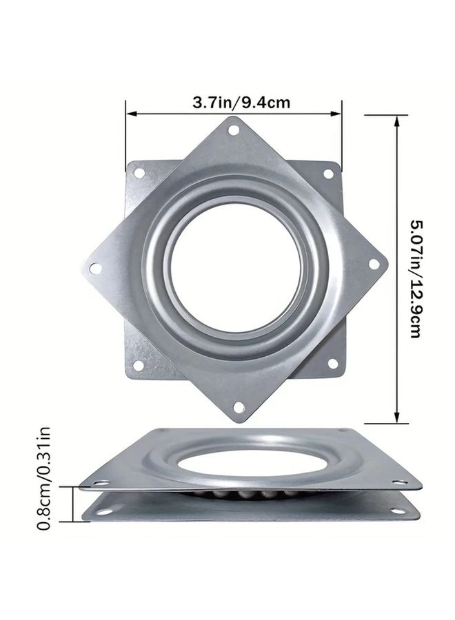 1pc Zinc Coated Lazy Susan Bearing 4 Inch Square Ball Bearing Rotating Hardware - Image 2