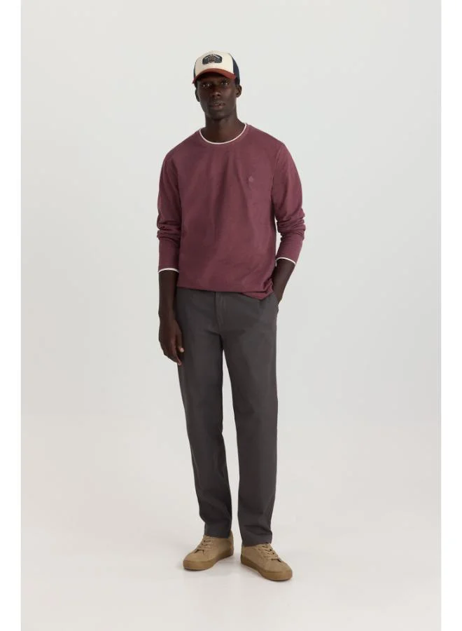 Springfield Melange double neck long sleeve T-shirt