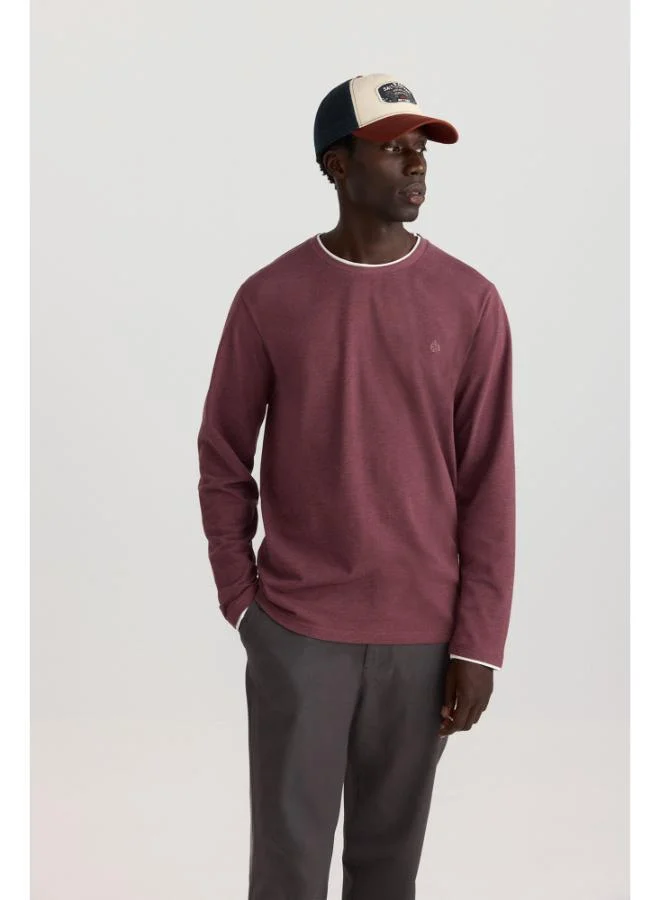 Springfield Melange double neck long sleeve T-shirt