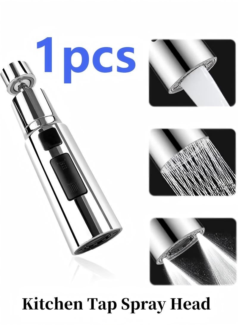 رأس رش صنبور المطبخ، صنبور دوار، وصلة تمديد بديلة، ملحق موزع طرف الصنبور للحوض، 3 أوضاع، تصميم موفر للمياه مضاد للرذاذ لغسل الأطباق والتنظيف بسهولة - Image 1