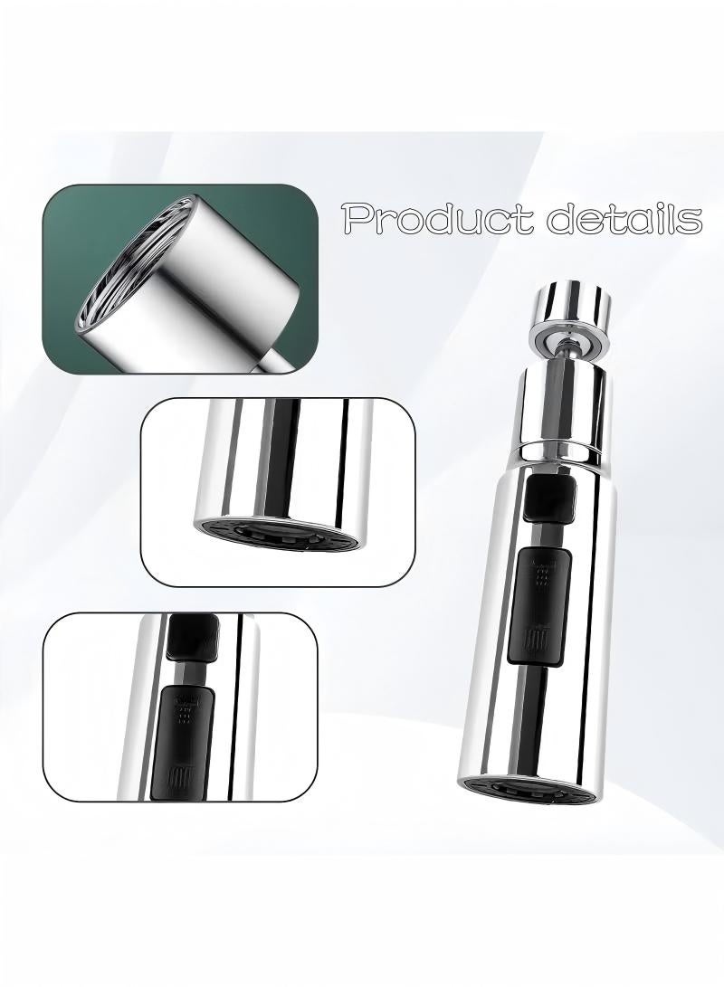 رأس رش صنبور المطبخ، صنبور دوار، وصلة تمديد بديلة، ملحق موزع طرف الصنبور للحوض، 3 أوضاع، تصميم موفر للمياه مضاد للرذاذ لغسل الأطباق والتنظيف بسهولة - Image 3