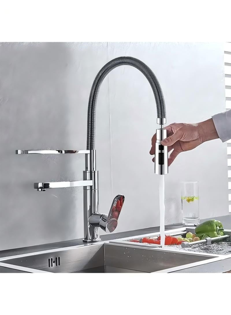 رأس رش صنبور المطبخ، صنبور دوار، وصلة تمديد بديلة، ملحق موزع طرف الصنبور للحوض، 3 أوضاع، تصميم موفر للمياه مضاد للرذاذ لغسل الأطباق والتنظيف بسهولة - Image 5