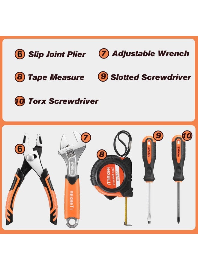 REXBETI 10 Piece Kids Tool Set With Real Hand Tools, Orange Durable Storage Bag, Children Learning Tool Kit For Home Diy And Woodworking  - Image 3