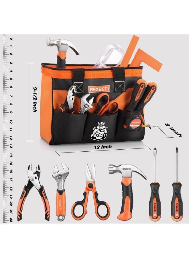 REXBETI 10 Piece Kids Tool Set With Real Hand Tools, Orange Durable Storage Bag, Children Learning Tool Kit For Home Diy And Woodworking  - Image 4
