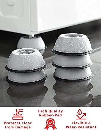 Amfs Store Heavy Duty Rubber Pads for Top Load/Front Load/Semi Automatic Washing Machines,Single Door/Double Door Refridges & Furniture 4Pcs Set 4p4  - Image 3