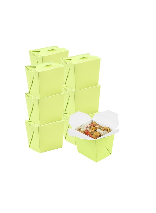 Restaurantware 8 Ounce Noodle Take Out Boxes, 200 Disposable Food To Go Boxes - Tab-Lock, Stackable, Green Paper Take Home Boxes, Greaseproof, For Restaurants, Catering, And Parties  - Image 2