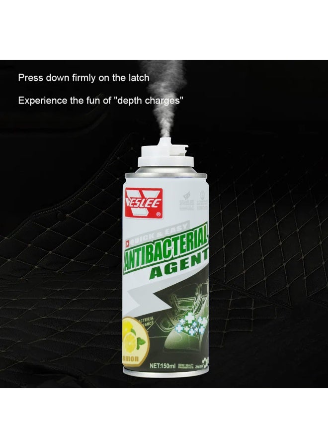 VESLEE Antibacterial Deodorizing Spray 150ml x5 Car Air Freshener Odor Eliminator Interior Cleaner AC Vent Cabin Seat Fabric Smoke Mold Pet Smell Control Lemon Fragrance Self Spray Aerosol For Car Home Office Wardrobe Fleet Use - Image 4