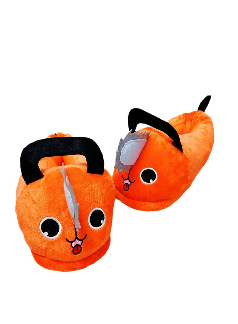 Generic Anime Manga Chainsaw Man New Pochita Plush Slippers - Cozy and Warm Pochita Demon Couples Cotton Slippers for Adults, Sizes 36 (EU) / 3.5 (UK) to 42 (EU) / 8 (UK) - Image 1