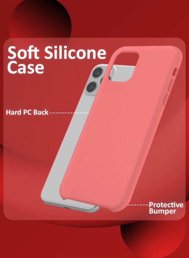 CATANES [for iPhone 11 Pro] 2 Pack Silicone Case and Screen Protector Shockproof Protective Case Anti Scratch Smooth Case Cover/Light Coral - Image 2