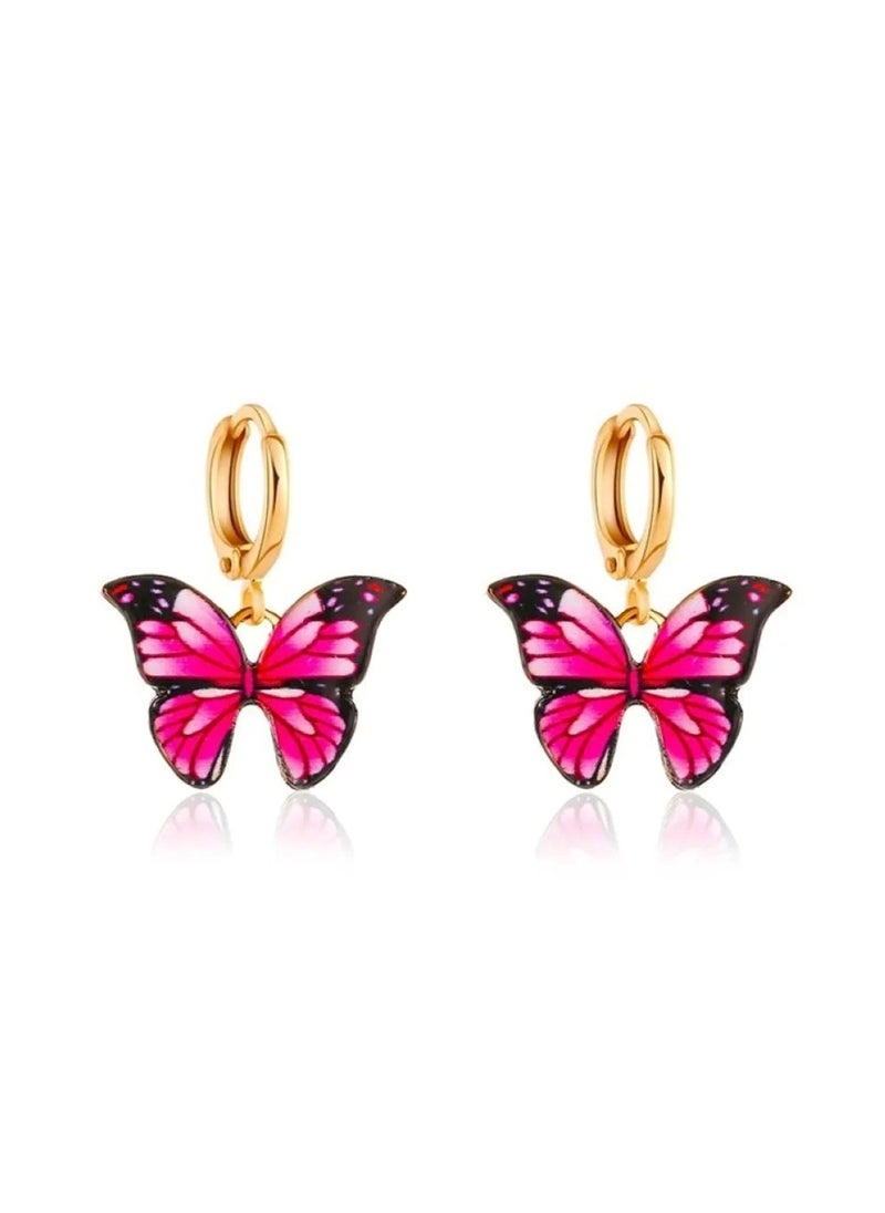 Huitich 5-Piece Colorful Butterfly Dangle Earrings Set Fun & Stylish Jewelry for Women & Girls  - Image 3