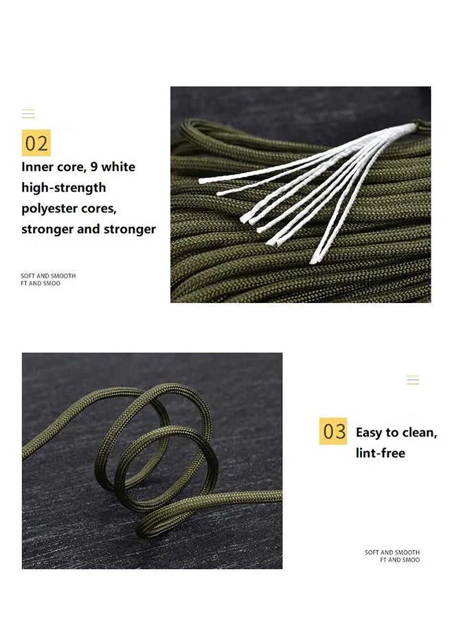 Generic - 31m Paracord 9-strand Multi-functional Paracord Rope, Military Standard 550 Parachute Rope Braided Line For Outdoor Camping Hunting Hiking Climbing - Image 1