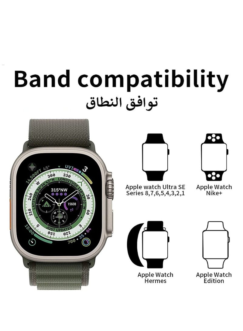 ELTRAZONE for Apple Watch Band Ultra Strap 42mm 44mm 45mm 49mm Alpine Loop Nylon Replacement Bands with Adjustable Sport Titanium G-hook Braided Straps for iWatch Ultra Series 8 7 SE 6 5 4 3 2 1 - Image 2
