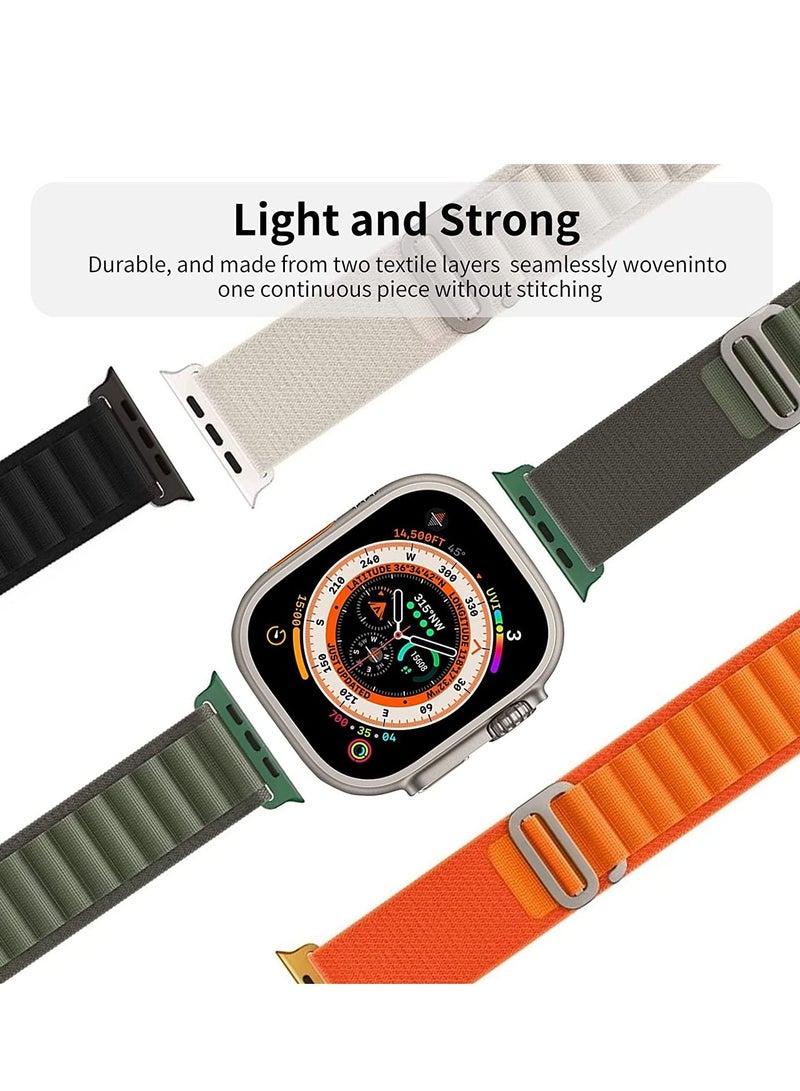 ELTRAZONE for Apple Watch Band Ultra Strap 42mm 44mm 45mm 49mm Alpine Loop Nylon Replacement Bands with Adjustable Sport Titanium G-hook Braided Straps for iWatch Ultra Series 8 7 SE 6 5 4 3 2 1 - Image 4