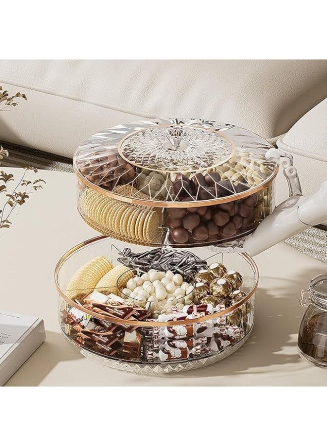 Spaceshoop Acrylic Multifunctional Party Snack Tray with Lid, Fruit Trays for Serving,Divided Serving Tray, Portable Snack Platters Organize Candy, Fruits, Nuts, Snacks Clearance - Image 5