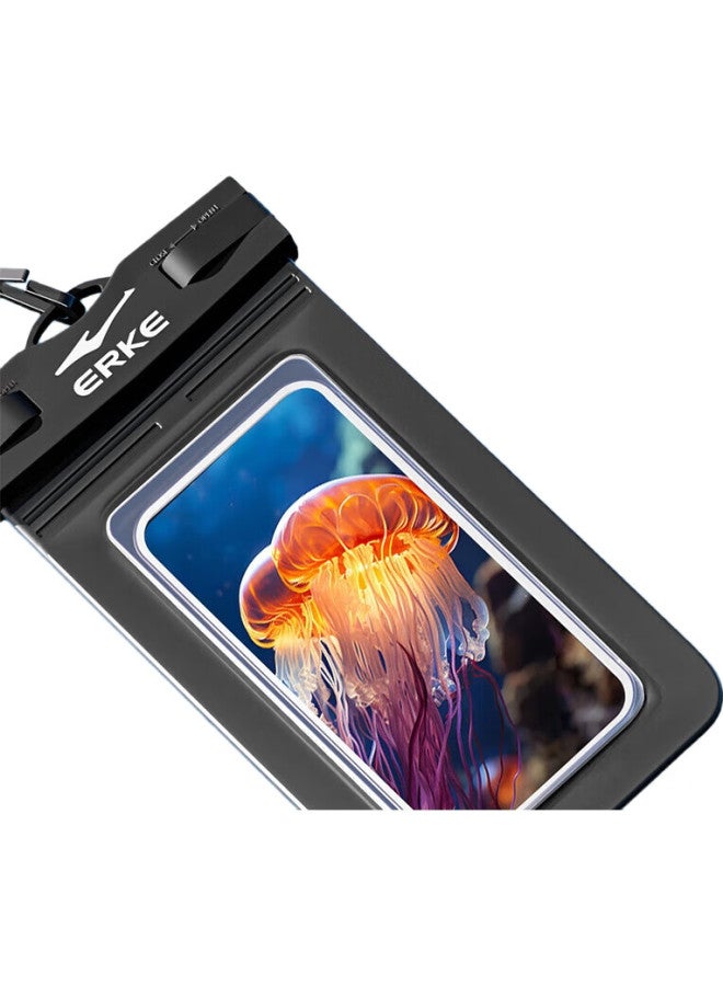 ERKE Waterproof Phone Case, High-Definition Rain-Proof, Anti-Fog, Touchscreen Compatible, For Swimming, Rafting, Diving, Specially Designed For Food Delivery Riders, Black - Image 2