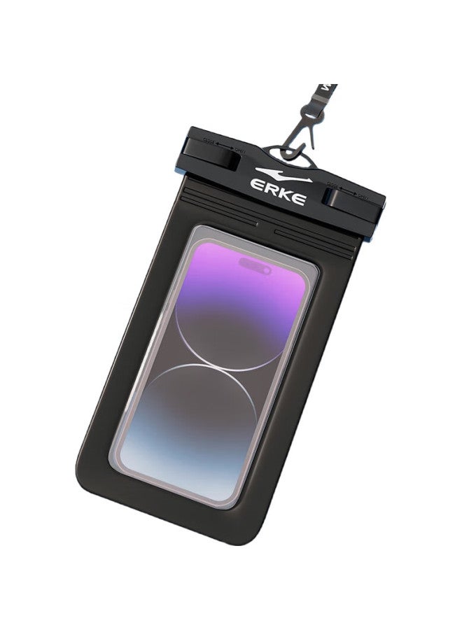 ERKE Waterproof Phone Case, High-Definition Rain-Proof, Anti-Fog, Touchscreen Compatible, For Swimming, Rafting, Diving, Specially Designed For Food Delivery Riders, Black - Image 1