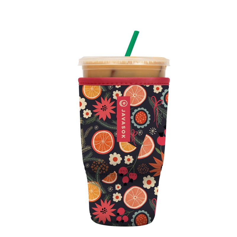 Sok It Java Sok Iced Coffee & Cold Soda Insulated Neoprene Cup Sleeve (Festive Fruit  Large: 30-32oz) - Image 1