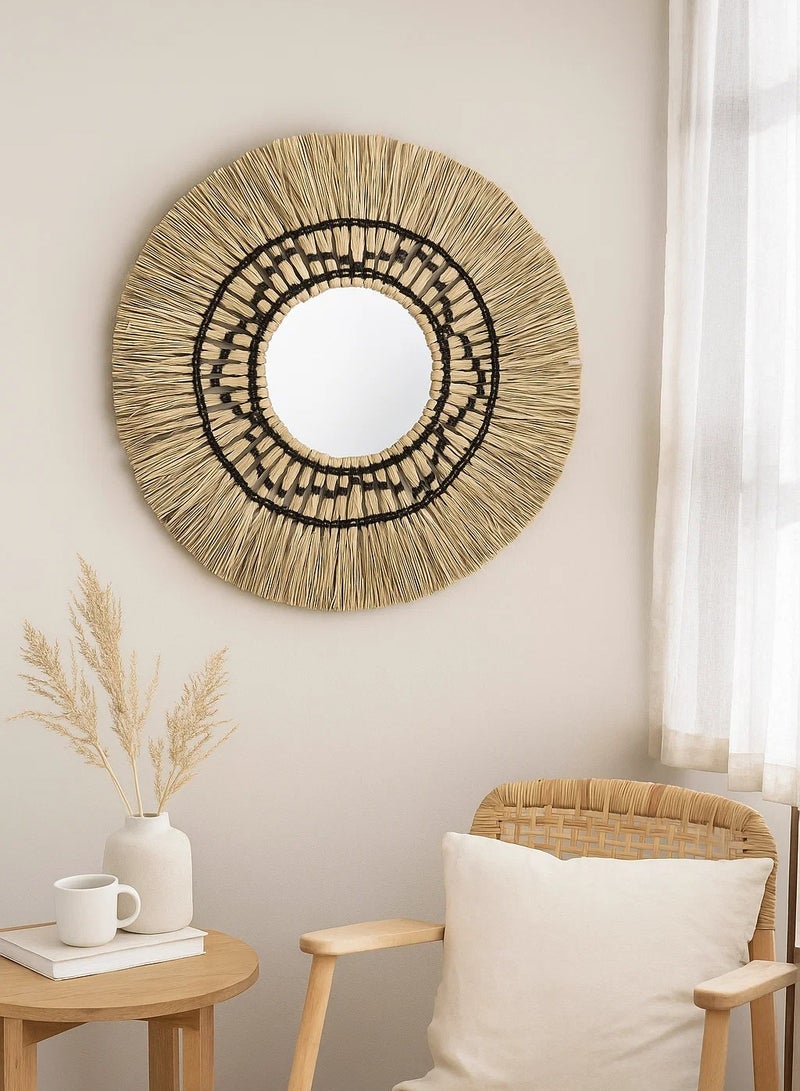 لوفت ROSEAU، مرآة مستديرة، D78XW3.1 سم، زجاج، طبيعي، REED-182054 - Image 1