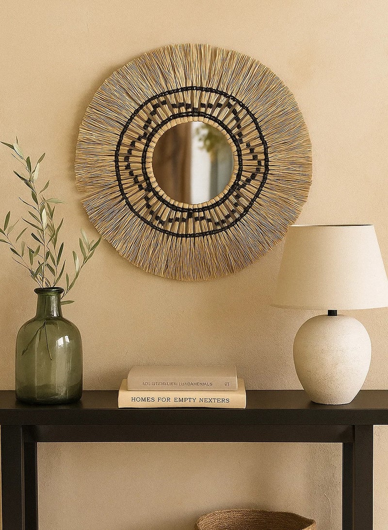 لوفت ROSEAU، مرآة مستديرة، D78XW3.1 سم، زجاج، طبيعي، REED-182054 - Image 4