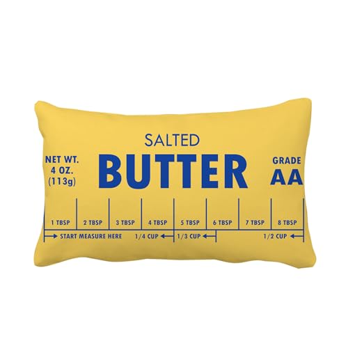 Decorbox Butter Lover 12x20 Inch Funny Throw Pillow Cover, Foodie Food Decorative Cushion Case, Home Kitchen Room Decor Chef Baker Hostess Mom Wife Sister Her Kid Boy Girl Pet Gift Novelty Pillowcase - Image 1